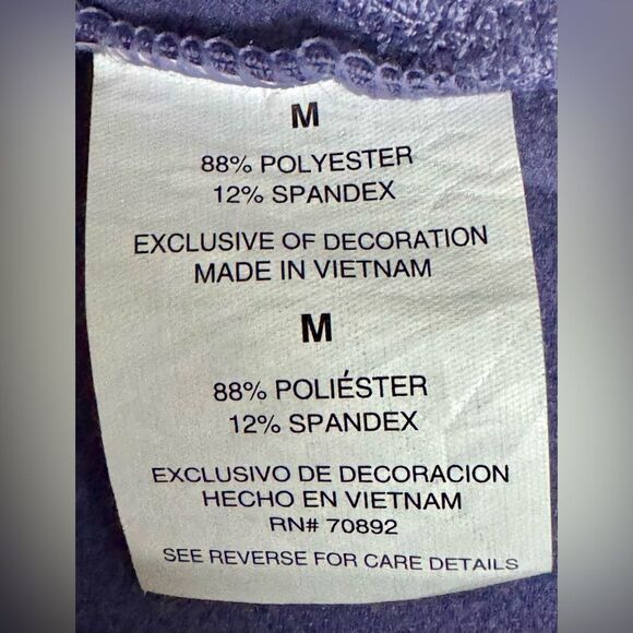 Apana Long Sleeve Purple Zip Up Active Jacket Hoodie. Thumb Holes. Medium. - Picture 8 of 9